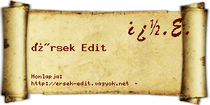 Érsek Edit névjegykártya